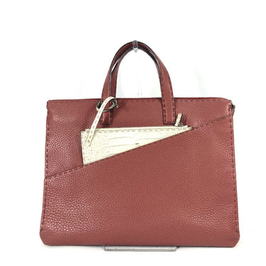 FENDI Business bag leather Brown Handbag Celeria mens Used Authentic